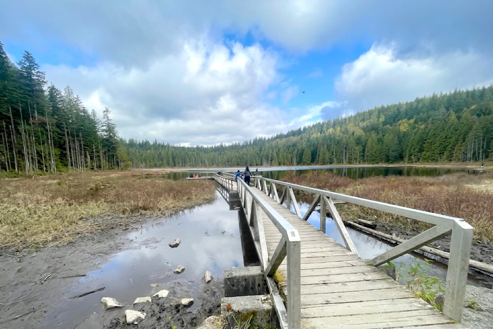 Twenty-four members of the Ridge Meadows Outdoors Club hiked from UBC's Malcolm Knapp Research Forest to Mike Lake, inside Golden Ears Provincial Park. Avid photographer Ron Paley described it as "perfect weather to be out."