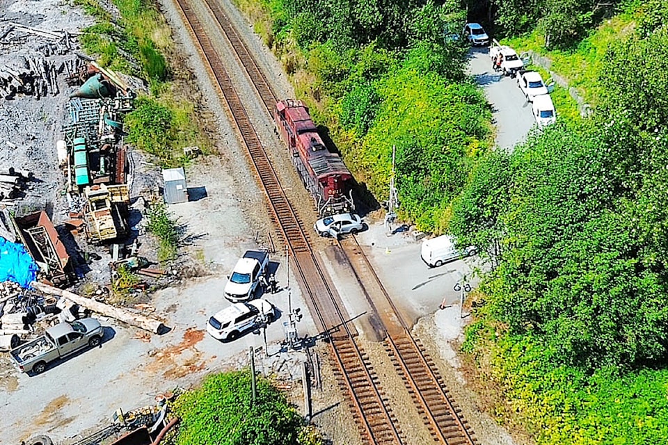 One person was killed after a crash between a freight train and sedan in Maple Ridge. 