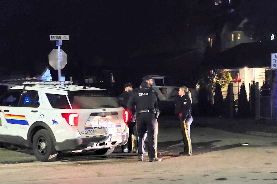 Police are at in the core of Maple Ridge, in the vicinity of Brown Avenue and Garden Street tonight.