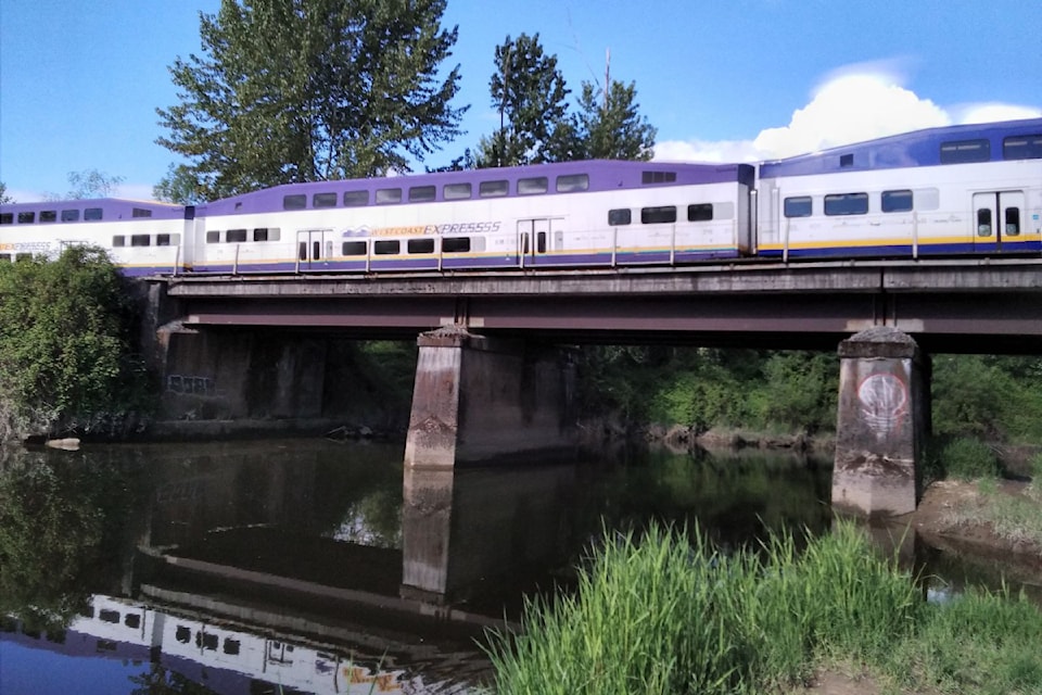 Shane Sauer shares a few pictures of West Coast Express, one of it passing over Kanaka Creek and another over the Pitt River.