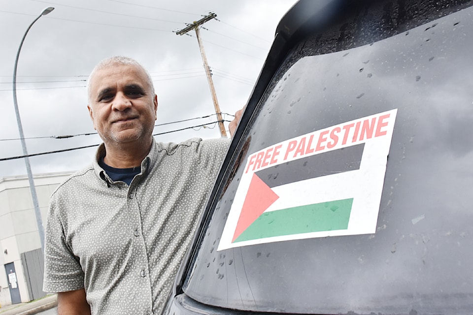 Abdullah Khan says he was physically attacked because of the "Free Palestine" decal on the back window of his car. 