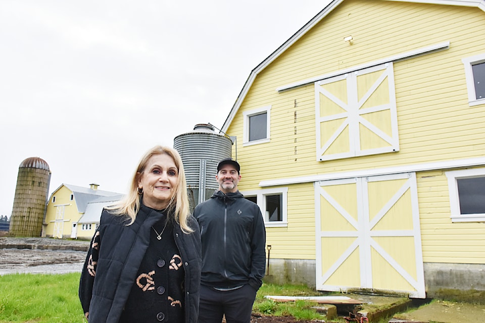 North Fraser Therapeutic Riding Association general manager Gay Conn, and Andrew Gluck owner of Honeybee Centre who will be providing the riding centre a new permanent home.