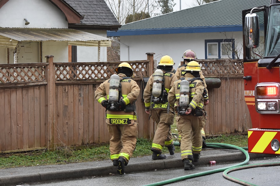 Maple Ridge Fire Rescue was on scene at a fire at an abandoned house on St. Anne Avenue on Tuesday afternoon.