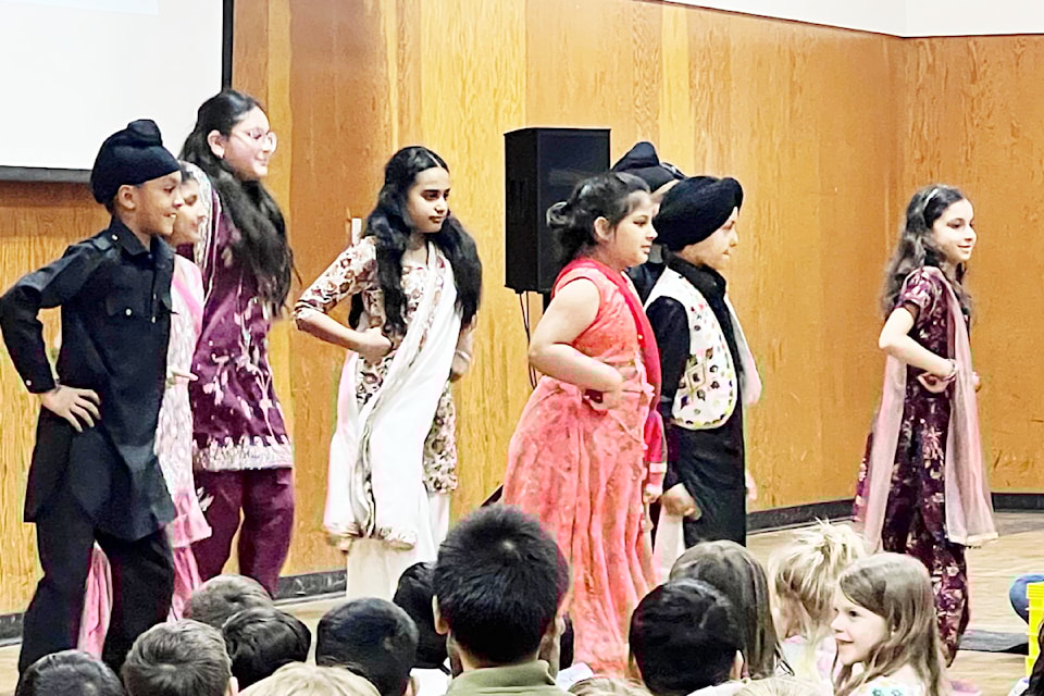 A group of eight students shared the traditions of Vaisakhi with their fellow students at Fairview Elementary during the May assembly.