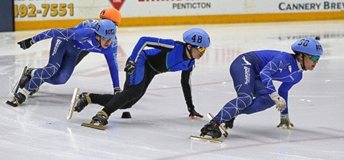 Marshall Shupe in front, followed by Tim Song and then Tahlon Flamma