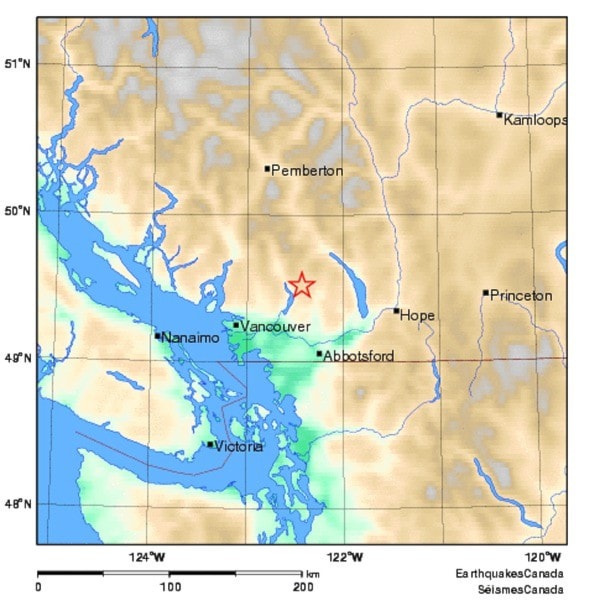 Earthquake today maple ridge