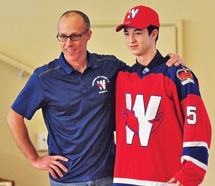 Dylan McCormick drafted first overall with Salmonbellies GM Warren Goss.