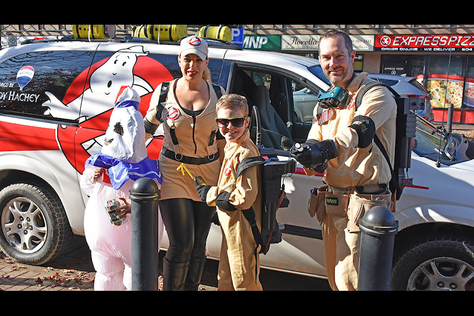The Ghostbusters are local realtor Sandy Hachey, husband Murray and Brandon, 8, and Summer, 7. (Neil Corbett/THE NEWS)