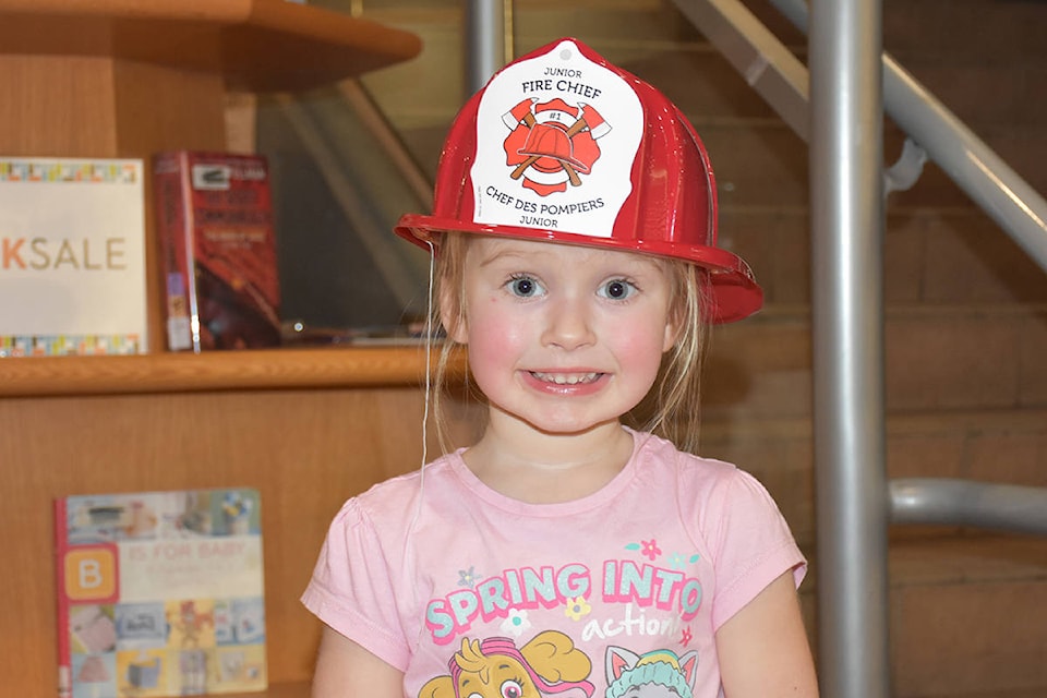 Kaleah Mitchell, 3, loved the fireman’s hat she received at Winter Family Fun Fair this Saturday (Jan 25). (Ronan O’Doherty photos - THE NEWS)