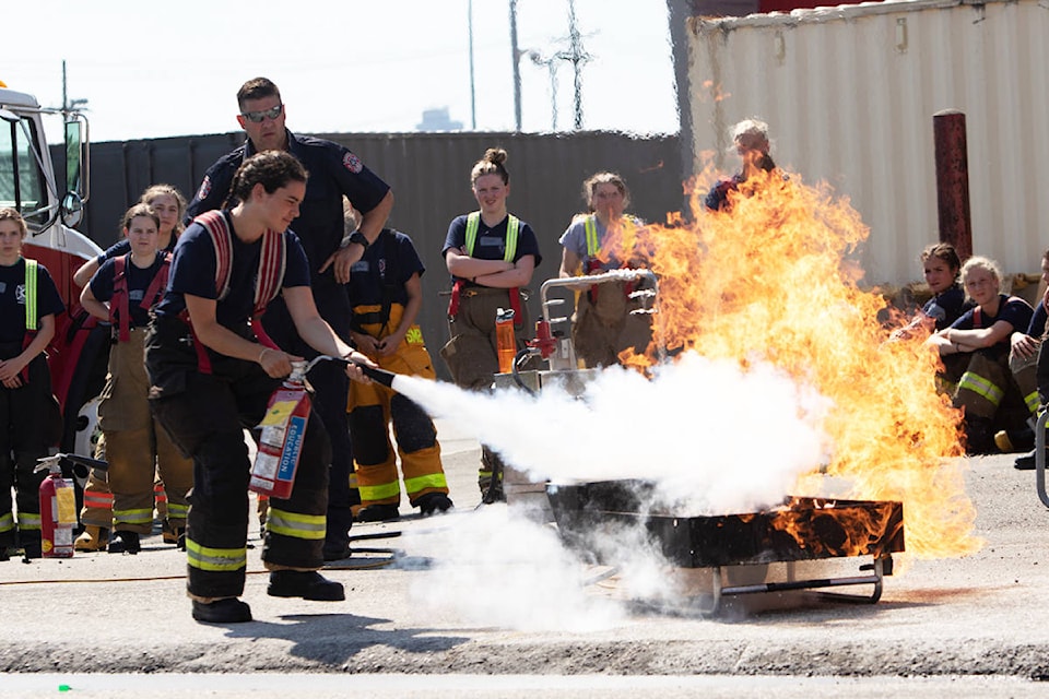The girls will earn fire extinguisher certification while at Camp Ignite in Maple Ridge. (David Harcus Photography)