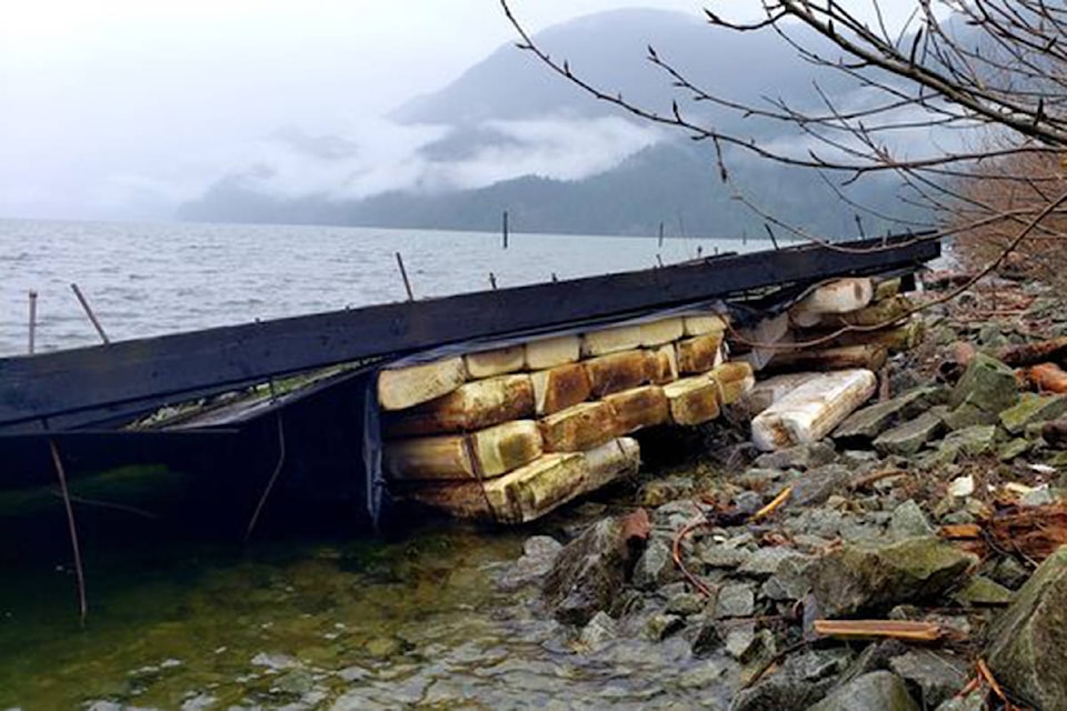 Victor Okunev found this abandoned floating dock on the shores of Pitt Lake. (Facebook)