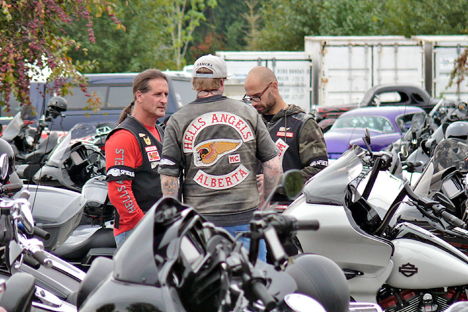 Riders from motorcycle clubs across Canada attended the Langley service for the president of the Haney chapter of the Hells Angels, Mike Hadden. (Dan Ferguson/Langley Advance Times)