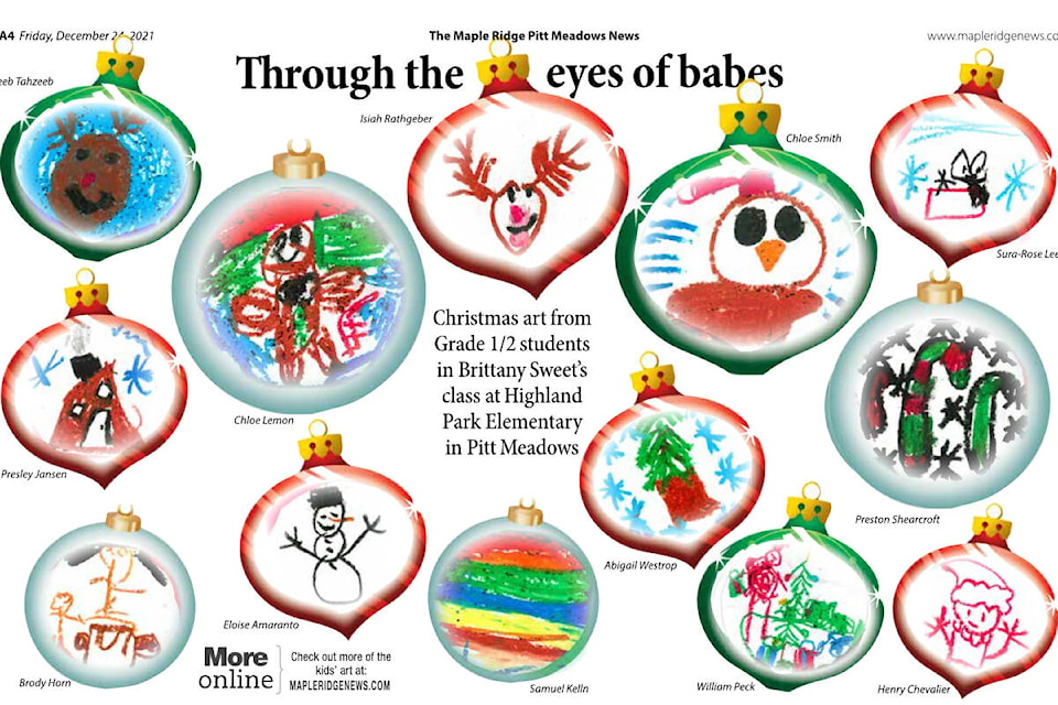 Grade 1 and 2 students from Highland Park Elementary shared some of their Christmas art with you, our readers. (Special to The News)