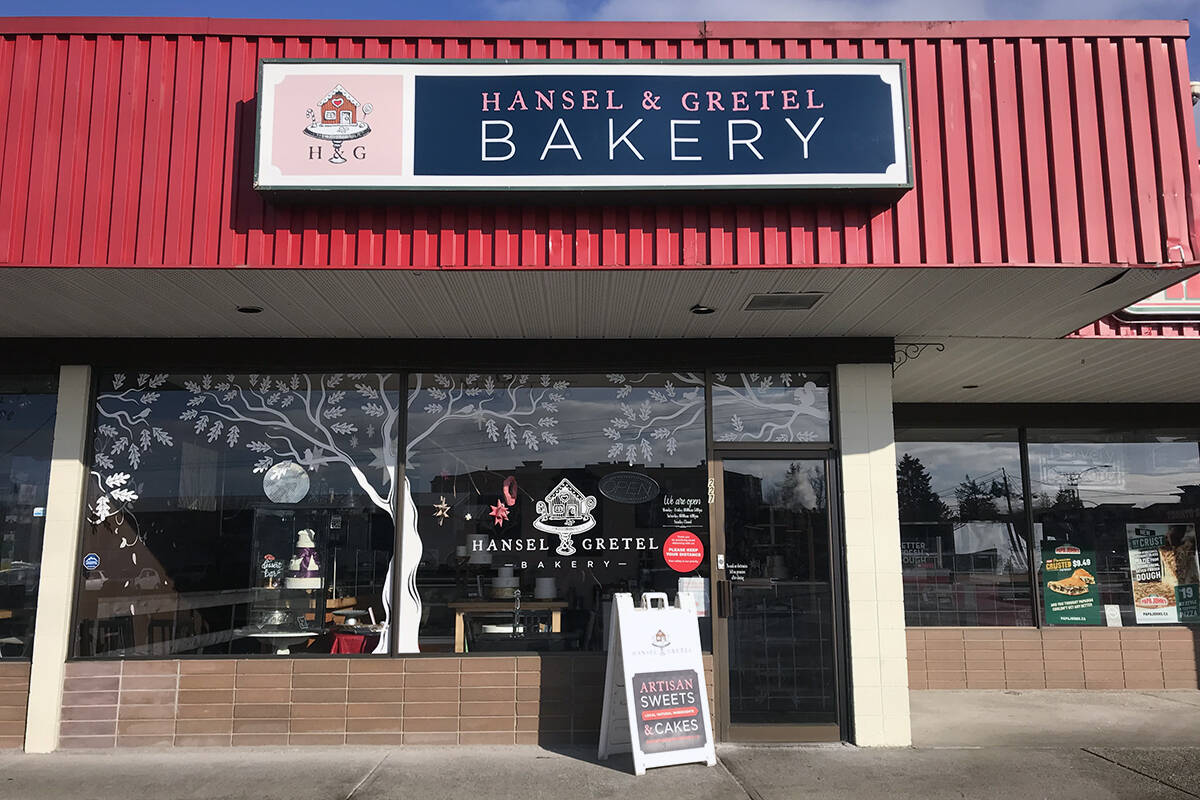 Claudia and Craig Storer are the owners of Maple Ridges Hansel and Gretel Bakery. The local shop is participating in the Canuck Place Cookie program by donating 75 per cent of proceeds from the sale of Canuck Place cookies. (Special to Langley Advance Times)