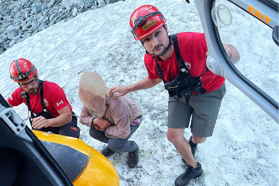 Ridge Meadows Search and Rescue and Talon helicopters rescued a hiker who was lost Thursday evening on the Golden Ears Mountains. (RMSAR/Special to The News)