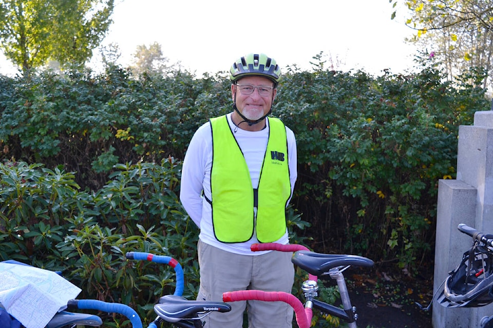 Bruce Kleeberger (centre) is an instructor for HUB Surrey/White Rock and was one of the organizers for the family ride event on Oct. 1, 2022. (Brandon Tucker/The News)