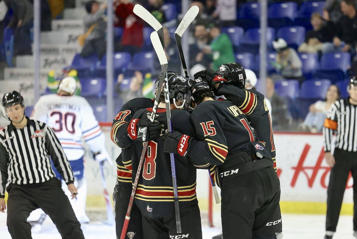 Goals were freely flowing for both teams at the Langley Events Centre Saturday night, Dec. 3, as the Vancouver Giants hosted Kamloops Blazers at Langley Events Centre. (Rob Wilton/Special to Langley Advance Times)