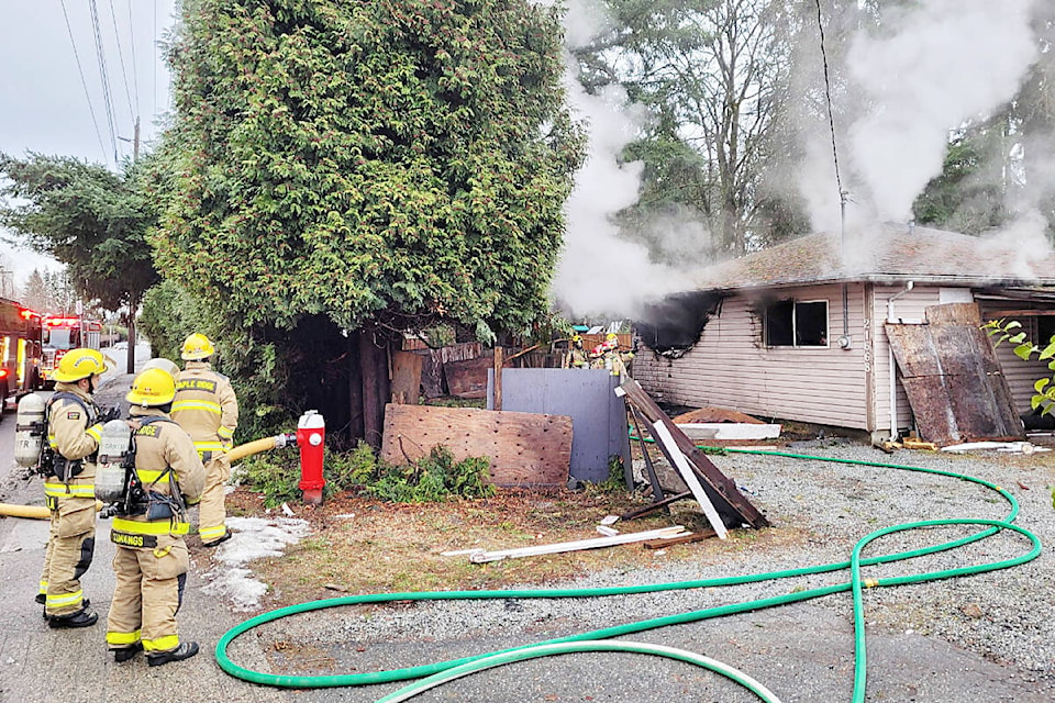 Maple Ridge firefighters attended a house fire on Thursday, Dec. 29. (Neil Corbett/The News)