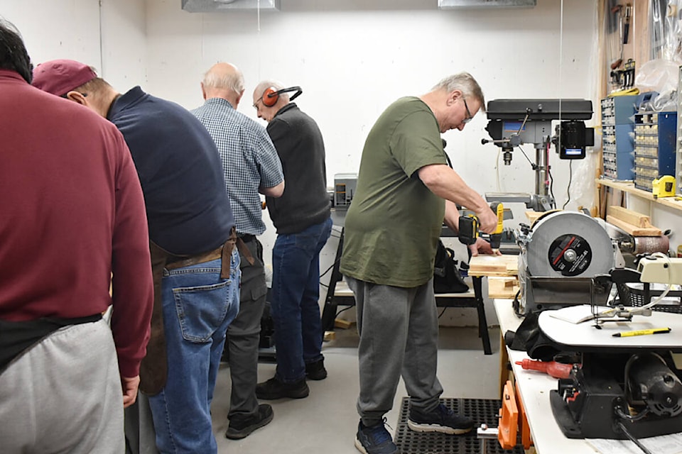 Rick Medhurst, a member since September, after hearing Jennings give a promotional talk about the men’s shed at the local legion, said it gets him out of the house. (Colleen Flanagan/The News)