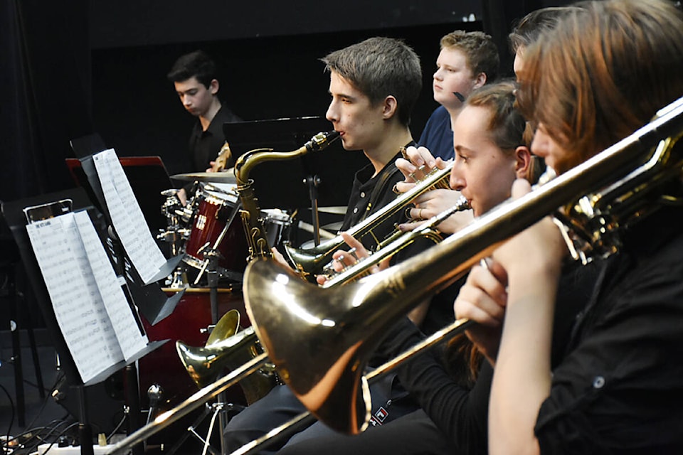 The Maple Ridge Secondary jazz band performs at Resonance on the Ridge on Monday, April 17. (Colleen Flanagan/The News)