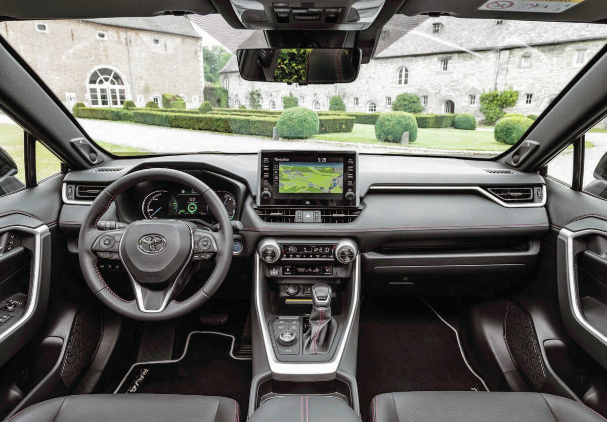 The tidy dash layout of the RAV4 Prime has a layered look that gives it some dimension while making the air vents as artful as they are functional. With 302 horsepower, the Prime is the most powerful RAV4 in the lineup. PHOTO: TOYOTA