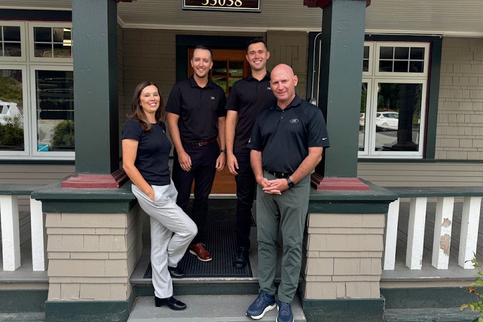 Dr. Diana Germain (left), Dr. Ethan Wiens (centre-left), Dr. Bailey Germain (centre-right) and Dr. Joe Germain (right) make up Heritage Dental's team of dentists. 