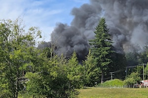 Large structure fire in Abbotsford contained