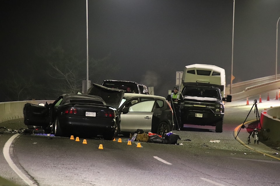 A 32-year-old man was arrested on Friday (Jan. 24) after a head-on crash near the Mission Bridge.