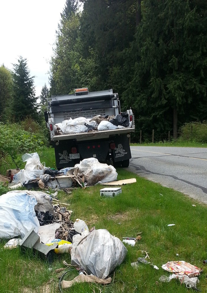 District crews picked up illegally dumped garbage on Gunn Avenue last week/