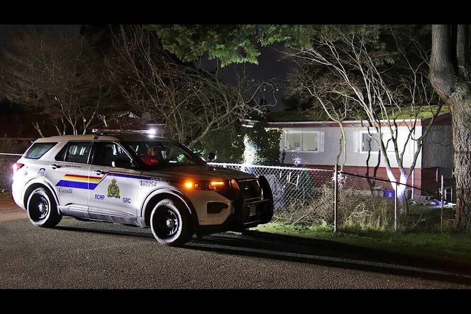 A Surrey Police Service officer was stabbed during an arrest Monday (March 9) in the 12300-block of 99A Ave. (Shane MacKichan photo)
