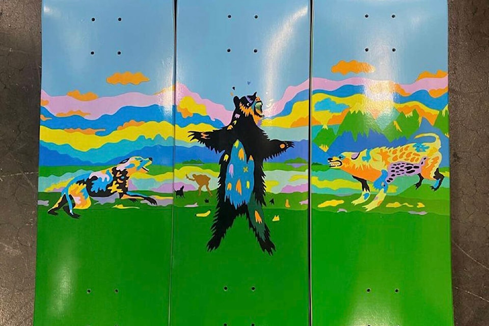 Artwork by Métis artist Jean Paul Langlois for Brenda Knights and Jason Bothe’s skateboard brand, Bentwood Skateboards. (Contributed photo)