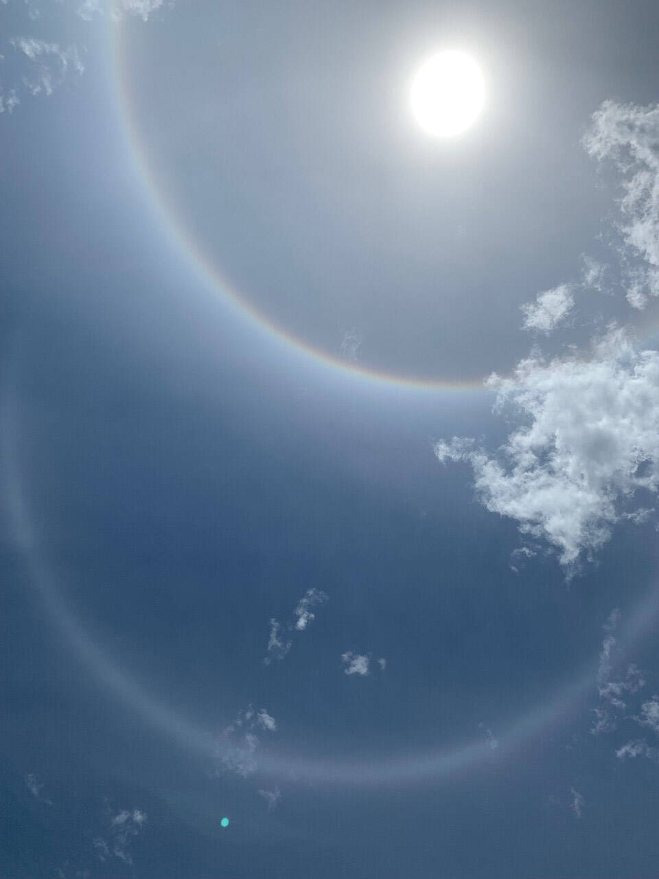 Multiple rings were seen around the sun when people spotted this sun halo in Chilliwack on Wednesday, June 1, 2022. (Monica Little)