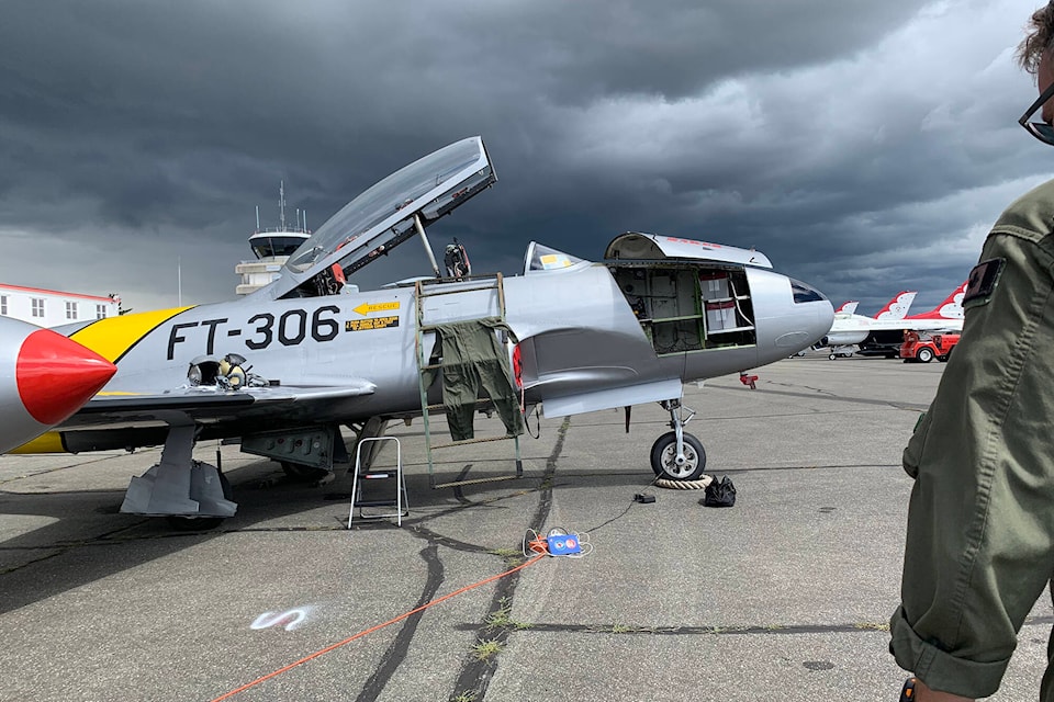 The T-33 was used in the Korean War, but is a mainstay at airshows across North America these days. My flight suit awaits. (Jessica Peters/Abbotsford News)