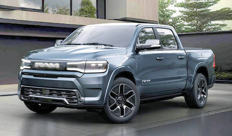 A new midsize Ram pickup, possibly electrified, is expected to debut this spring. Will the styling be similar to that of the upcoming full-size Ram 1500 REV electric pickup? PHOTO: STELLANTIS