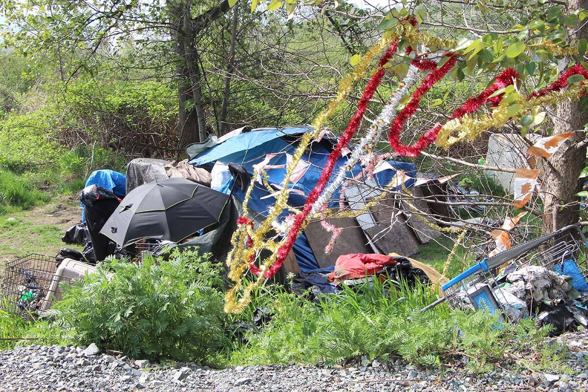 A second encampment is located just south of the Lonzo Road site by Riverside Road. (Vikki Hopes/Abbotsford News)