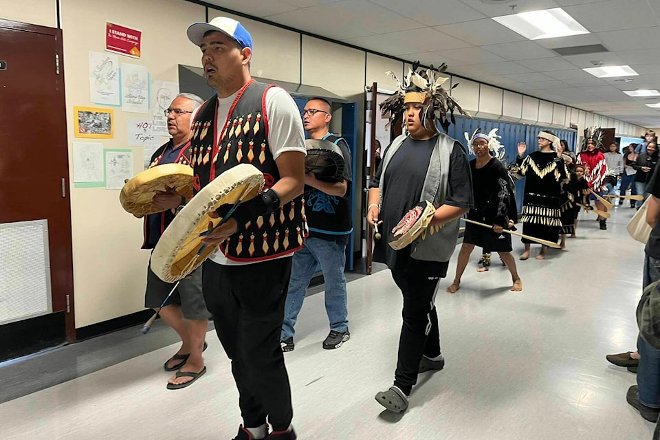 Sasquatch Dancers from the Sts’ailes First Nation performed at Hope Secondary School on Tuesday, May 30. (Photo/Hope Secondary School)