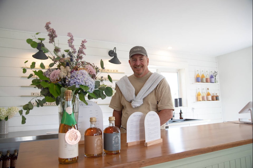 Wayne Ralph stands in his tasting room at Victoria Cider Co. (Nicole Crescenzi)