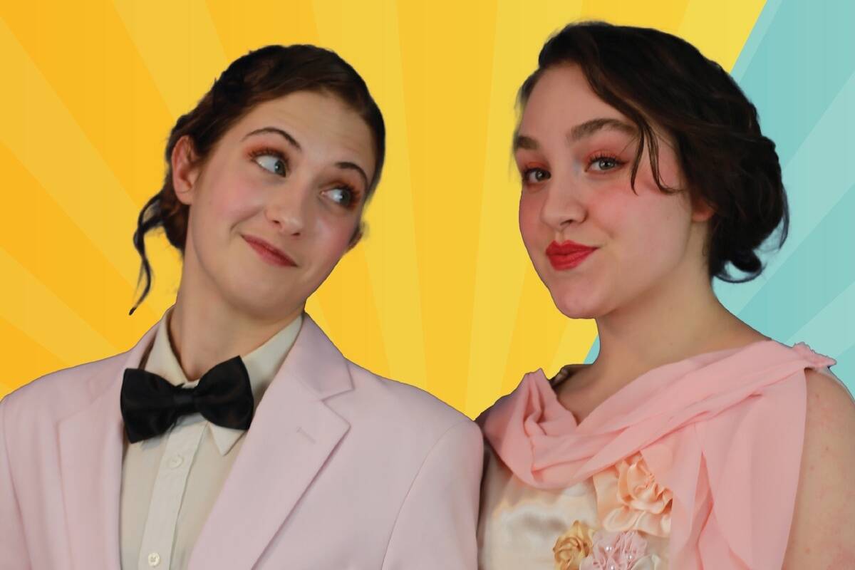 Camély Rouleau (left) as Robert and Gracie Vanthuyne (right) as Janet in The Drowsy Chaperone. (Photo by Gracie Vanthuyne)
