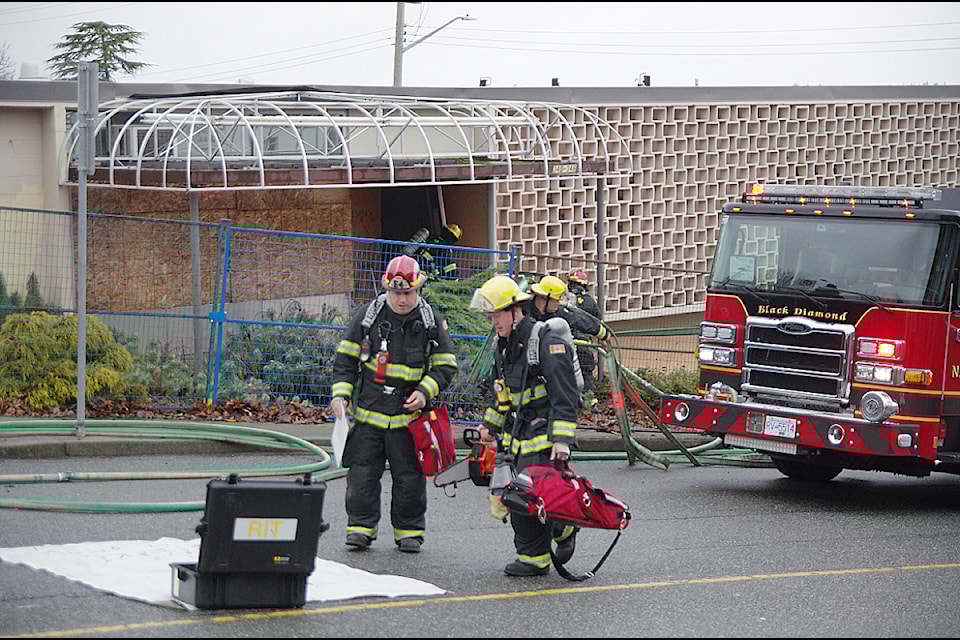 Nanaimo firefighters tackle a blaze in an abandoned building near downtown last year.