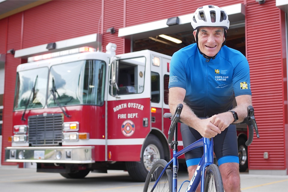 Bruce McKenzie, a long-standing member with North Oyster Fire Rescue, has taken on the Tour de Rock fundraiser ride. (Chris Bush/News Bulletin)