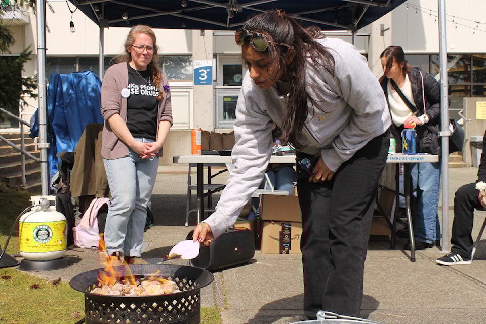 Shweta Pal was one of the community members who participated in the grief fire at VIU on Monday, April 14. (Jessica Durling/ News Bulletin)