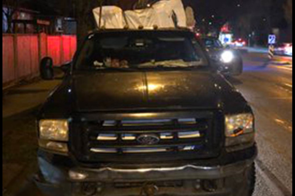 A driver has lost their truck and has been fined nearly $2,000 after being pulled over by Vancouver police on Feb. 24, 2020. (Sgt. Mark Christensen/Twitter)