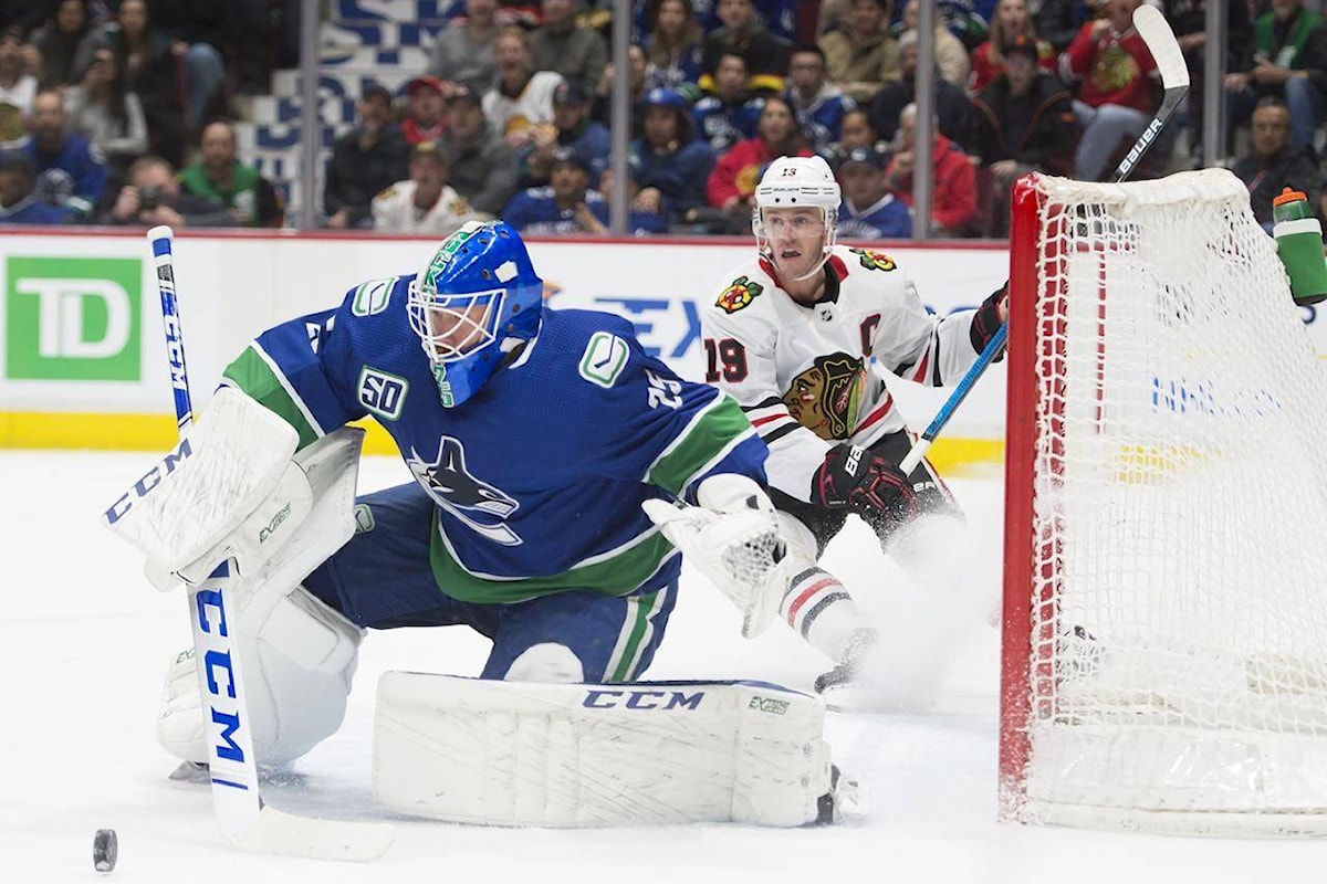 Vancouver Canucks' Jacob Markstrom makes highlight-reel save in win over  San Jose Sharks