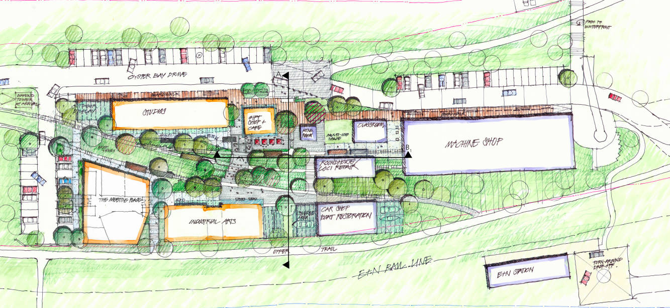 The concept plan for the arts and heritage hub. (Town of Ladysmith image)