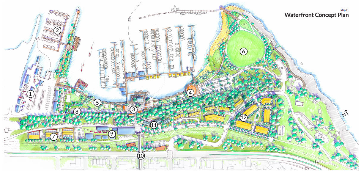 Waterfront area concept plan. (Town of Ladysmith image)