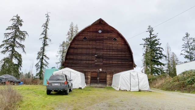 The fully licensed Haslam Road farm hemp farm includes farmhouse, barn, workshop and outbuildings, and 2,500-sq.-ft. greenhouse.