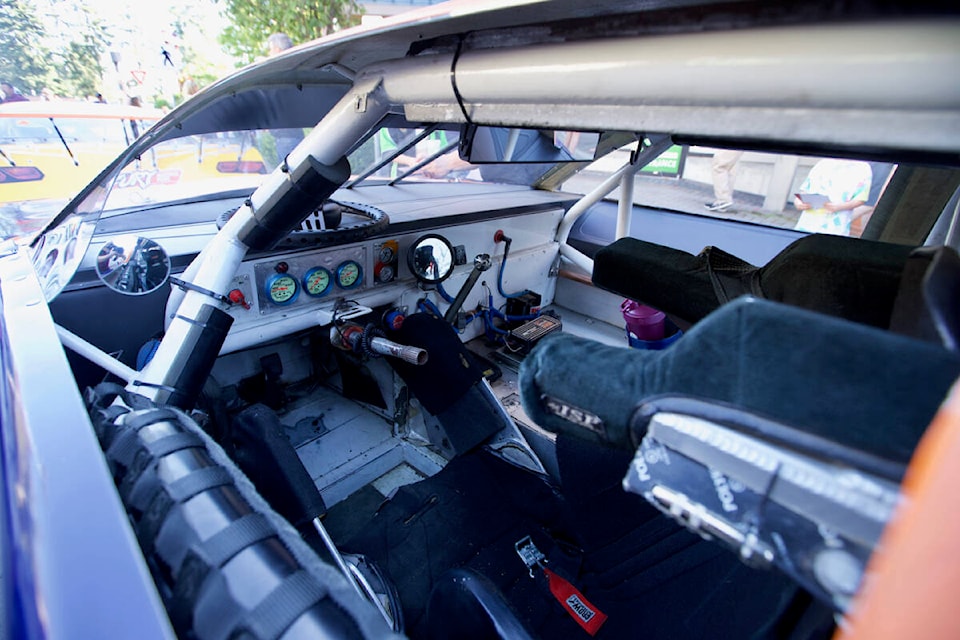 Race cars from West Shore Motorsports Park were on display in central Langford Saturday following the last-ever parade from the track, as it is set to close permanently later in September. (Justin Samanski-Langille/News Staff)