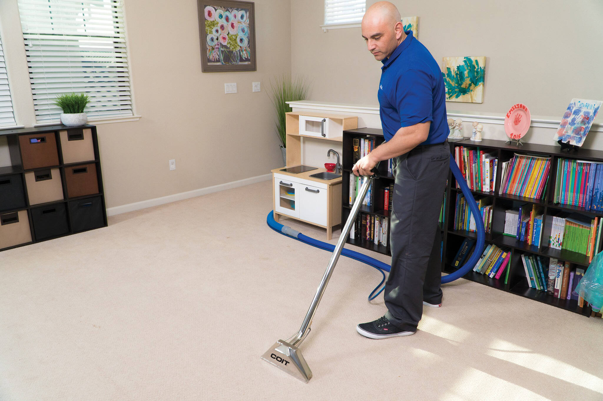 A professional cleaning can remove dust, mould and mite buildup in your carpet and other soft surfaces. Photo courtesy COIT