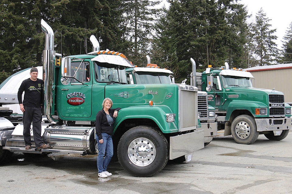 Vancouver Island semi truck driving for spot in Mack Truck calendar