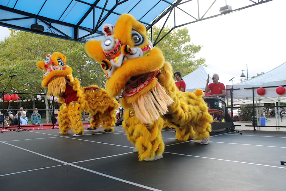 Nanaimo's first annual Mid-Autumn Festival kicked off with a lion dance performed by the Victoria group Ging Wu West. Dancers included Amy Vandeburgt, Bhagyashri Khimsuriya, Emily Chen, Zoe McGillivray and Ellie Chan.